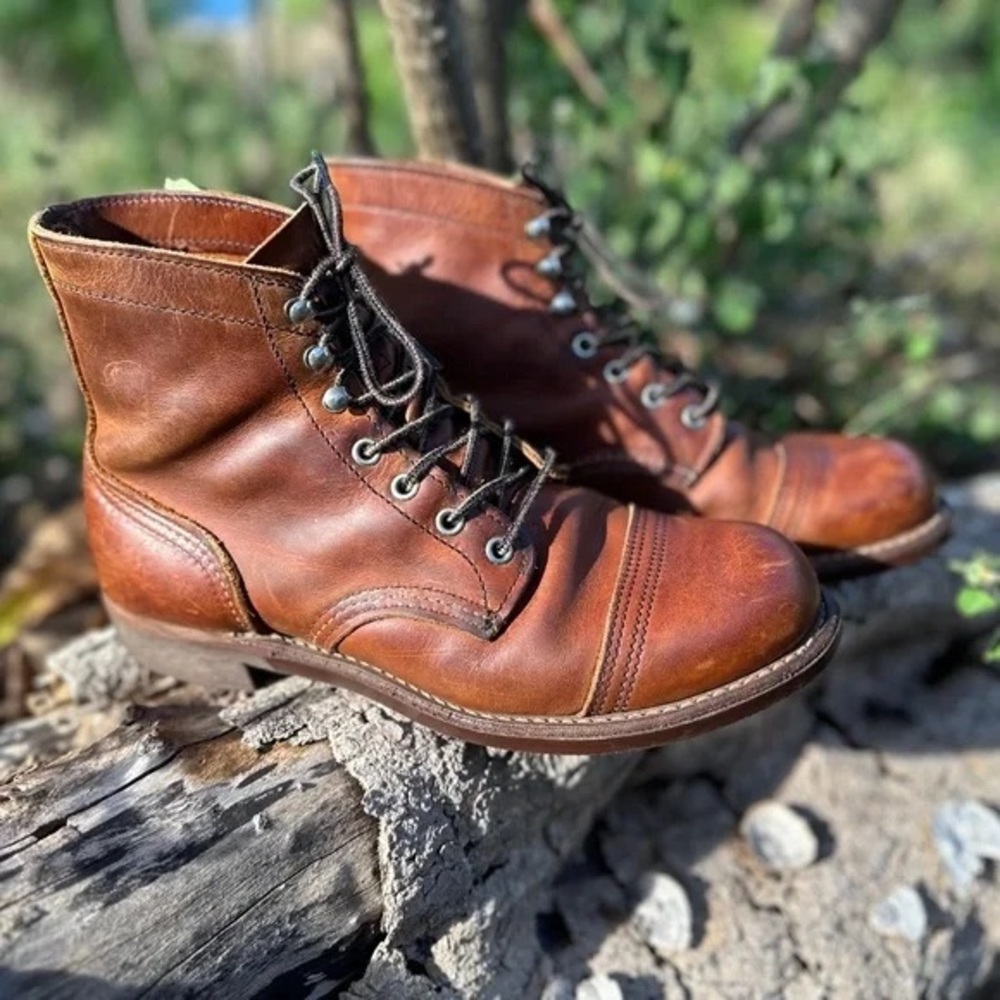 Men’s Red Wing Iron Ranger Leather Boots, Size 7.5D
